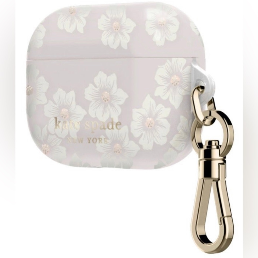 Kate Spade Apple AirPods/Pro. Case in Hollyhock Pink/White Flowers NIB